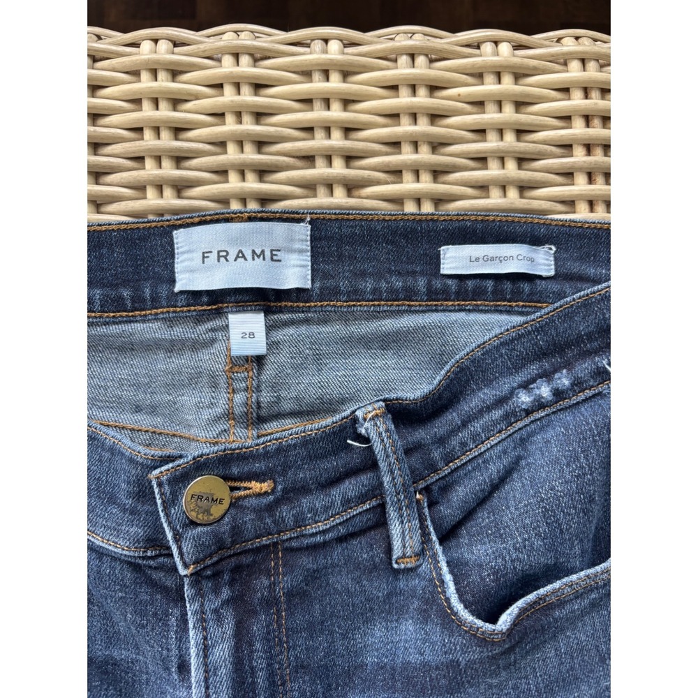 FRAME Le Garcon‎ Crop Jeans 28 boho staple layered luxury flattering tecwear - Picture 6 of 9